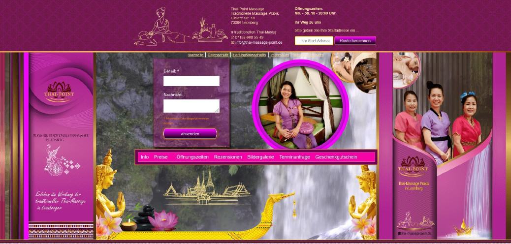 Homepage Design für "Thai-Point" – Thai-Massage in